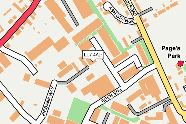 LU7 4AD map - OS OpenMap – Local (Ordnance Survey)