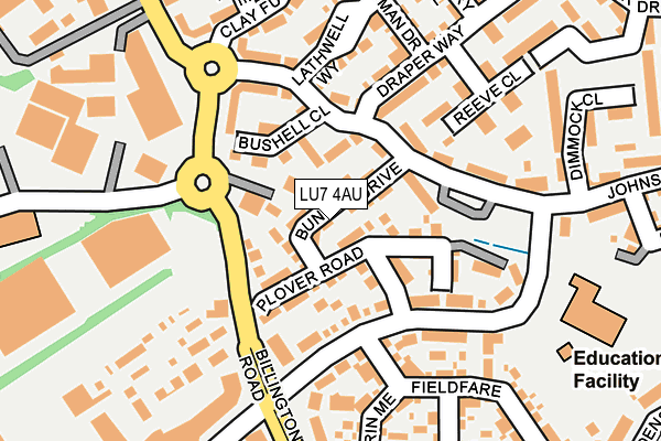 LU7 4AU map - OS OpenMap – Local (Ordnance Survey)