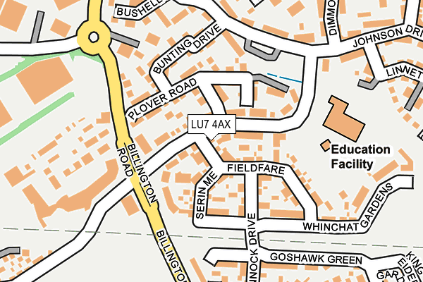 LU7 4AX map - OS OpenMap – Local (Ordnance Survey)