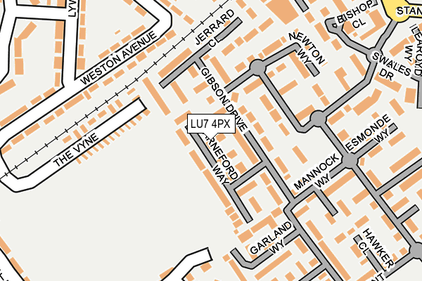 LU7 4PX map - OS OpenMap – Local (Ordnance Survey)