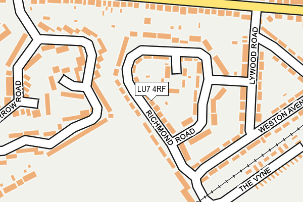 LU7 4RF map - OS OpenMap – Local (Ordnance Survey)