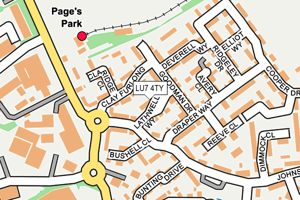 LU7 4TY map - OS OpenMap – Local (Ordnance Survey)