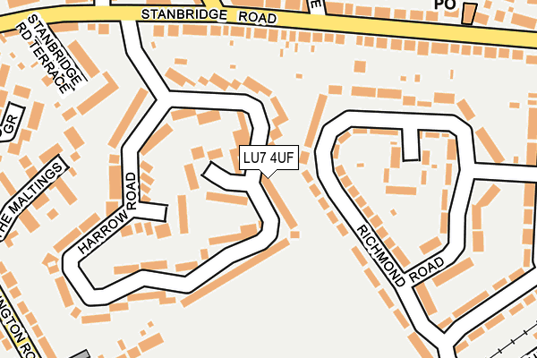 LU7 4UF map - OS OpenMap – Local (Ordnance Survey)
