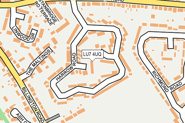 LU7 4UQ map - OS OpenMap – Local (Ordnance Survey)