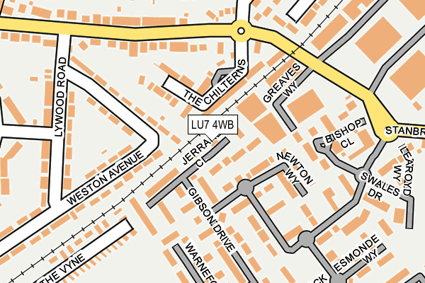 LU7 4WB map - OS OpenMap – Local (Ordnance Survey)