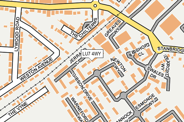 LU7 4WY map - OS OpenMap – Local (Ordnance Survey)