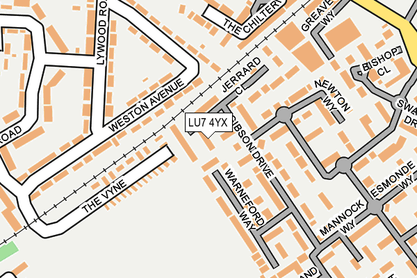 LU7 4YX map - OS OpenMap – Local (Ordnance Survey)