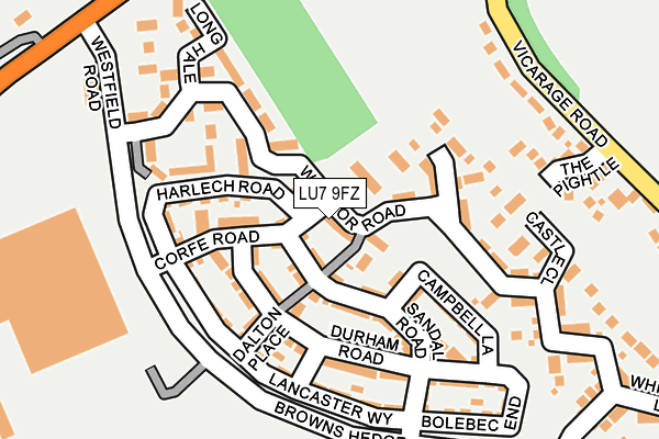 LU7 9FZ map - OS OpenMap – Local (Ordnance Survey)