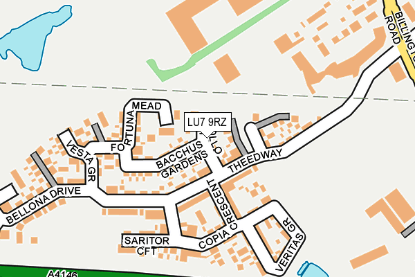 LU7 9RZ map - OS OpenMap – Local (Ordnance Survey)