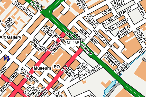 M1 1AE map - OS OpenMap – Local (Ordnance Survey)