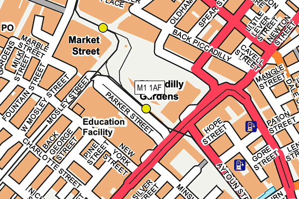 M1 1AF map - OS OpenMap – Local (Ordnance Survey)