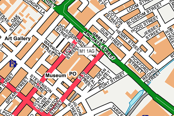 M1 1AG map - OS OpenMap – Local (Ordnance Survey)