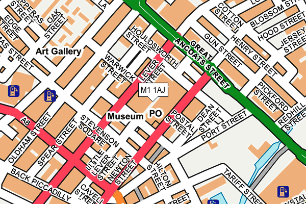 M1 1AJ map - OS OpenMap – Local (Ordnance Survey)