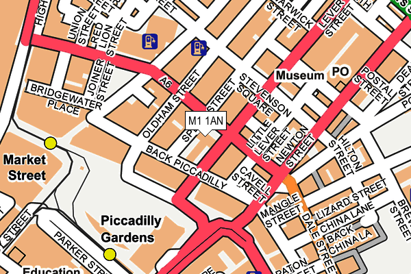 M1 1AN map - OS OpenMap – Local (Ordnance Survey)