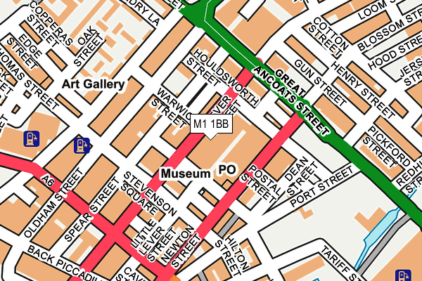 M1 1BB map - OS OpenMap – Local (Ordnance Survey)