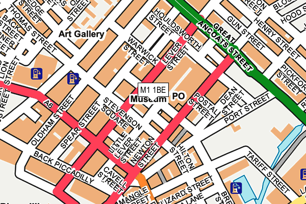 M1 1BE map - OS OpenMap – Local (Ordnance Survey)