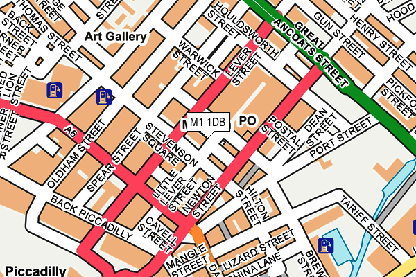 M1 1DB map - OS OpenMap – Local (Ordnance Survey)