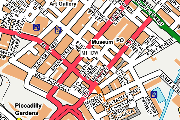 M1 1DW map - OS OpenMap – Local (Ordnance Survey)