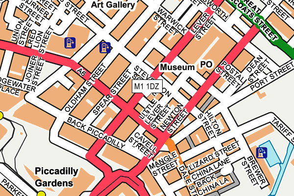 M1 1DZ map - OS OpenMap – Local (Ordnance Survey)