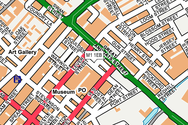 M1 1EB map - OS OpenMap – Local (Ordnance Survey)