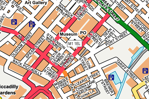 M1 1EL map - OS OpenMap – Local (Ordnance Survey)