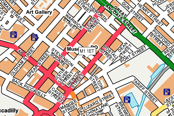 M1 1ET map - OS OpenMap – Local (Ordnance Survey)