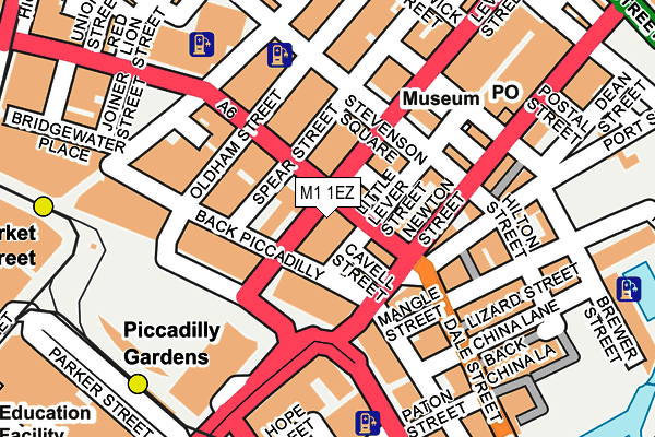 M1 1EZ map - OS OpenMap – Local (Ordnance Survey)