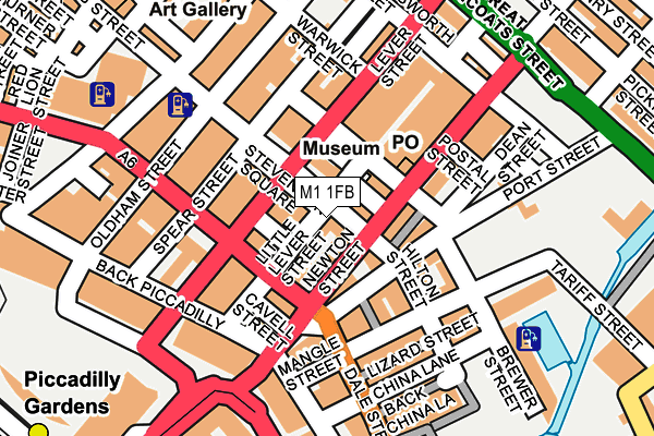 M1 1FB map - OS OpenMap – Local (Ordnance Survey)