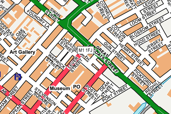 M1 1FJ map - OS OpenMap – Local (Ordnance Survey)