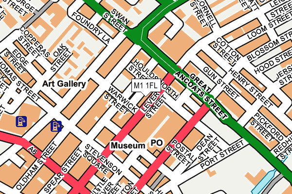 M1 1FL map - OS OpenMap – Local (Ordnance Survey)