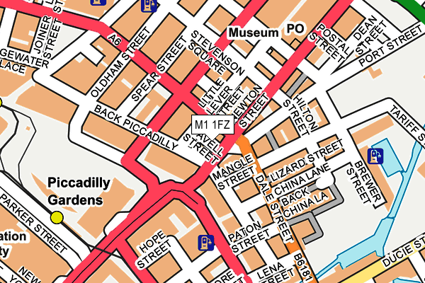 M1 1FZ map - OS OpenMap – Local (Ordnance Survey)