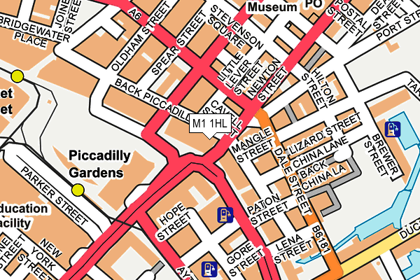 M1 1HL map - OS OpenMap – Local (Ordnance Survey)