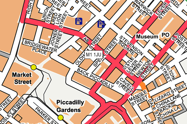 M1 1JU map - OS OpenMap – Local (Ordnance Survey)