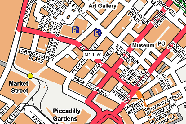 M1 1JW map - OS OpenMap – Local (Ordnance Survey)