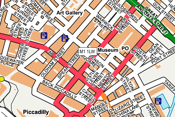 M1 1LW map - OS OpenMap – Local (Ordnance Survey)