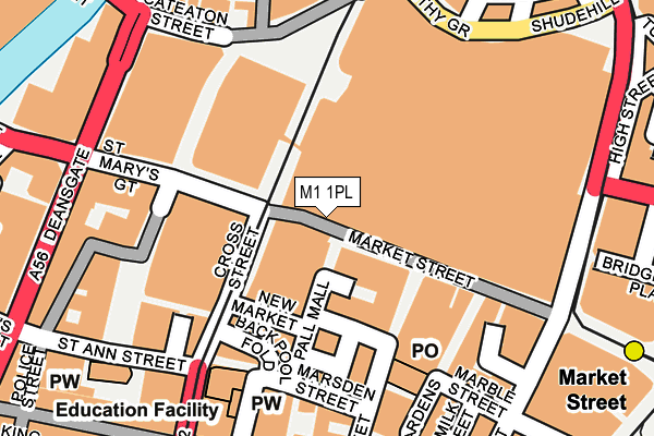 M1 1PL map - OS OpenMap – Local (Ordnance Survey)