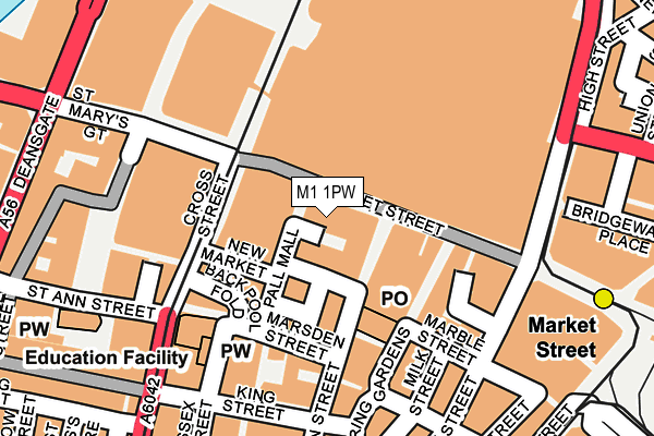 M1 1PW map - OS OpenMap – Local (Ordnance Survey)