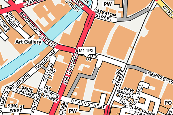 M1 1PX map - OS OpenMap – Local (Ordnance Survey)