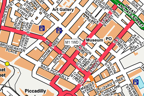 M1 1WD map - OS OpenMap – Local (Ordnance Survey)