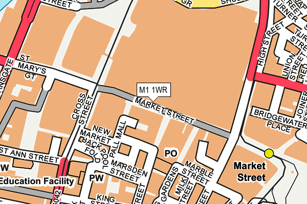 M1 1WR map - OS OpenMap – Local (Ordnance Survey)