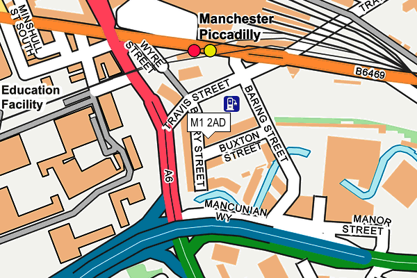 M1 2AD map - OS OpenMap – Local (Ordnance Survey)