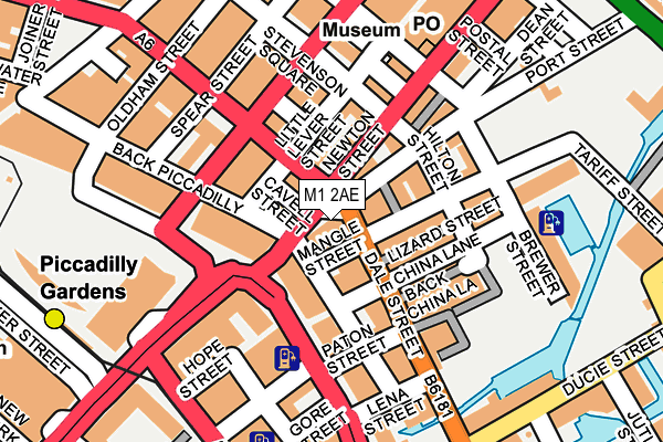 M1 2AE map - OS OpenMap – Local (Ordnance Survey)