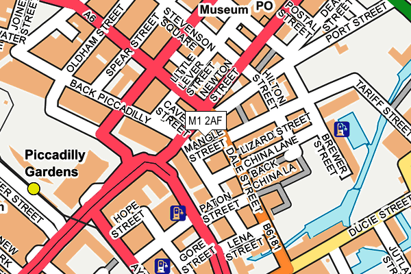 M1 2AF map - OS OpenMap – Local (Ordnance Survey)