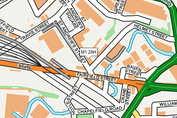 M1 2AH map - OS OpenMap – Local (Ordnance Survey)