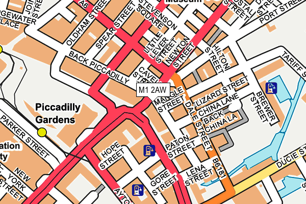 M1 2AW map - OS OpenMap – Local (Ordnance Survey)