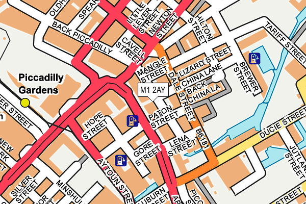 M1 2AY map - OS OpenMap – Local (Ordnance Survey)