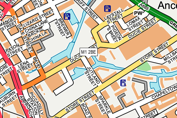 M1 2BE map - OS OpenMap – Local (Ordnance Survey)