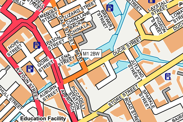M1 2BW map - OS OpenMap – Local (Ordnance Survey)