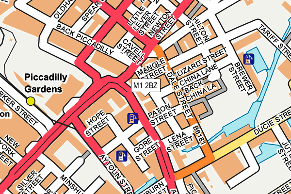 M1 2BZ map - OS OpenMap – Local (Ordnance Survey)