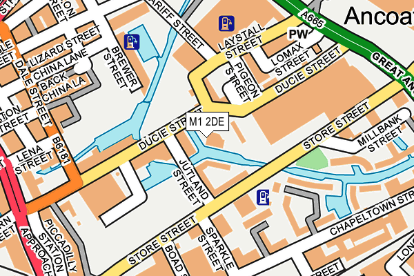 M1 2DE map - OS OpenMap – Local (Ordnance Survey)